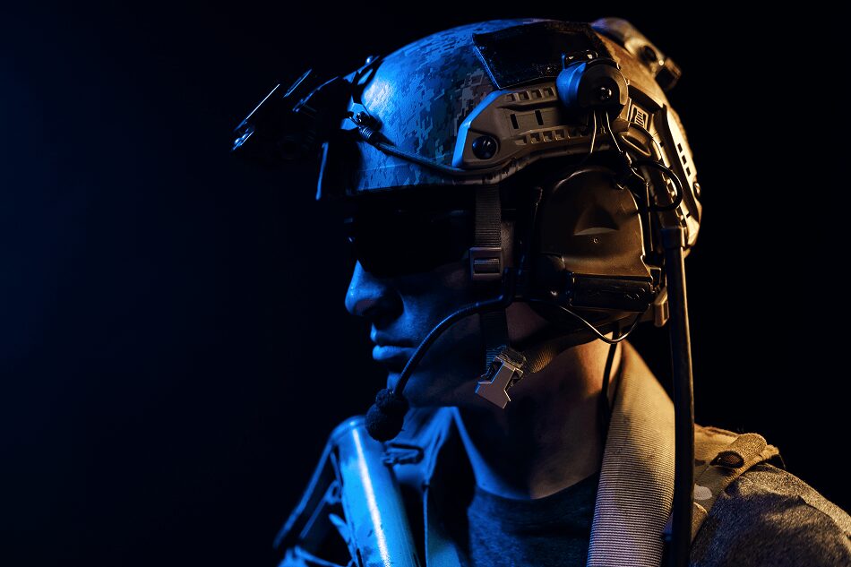 military man with helmet