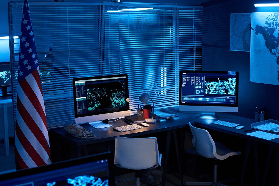 government office at night